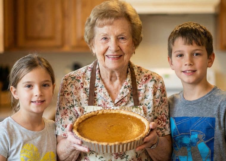 Family sharing recipes together