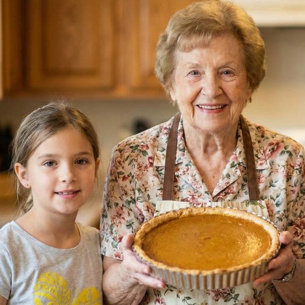 Grandmother and grandchild cooking together